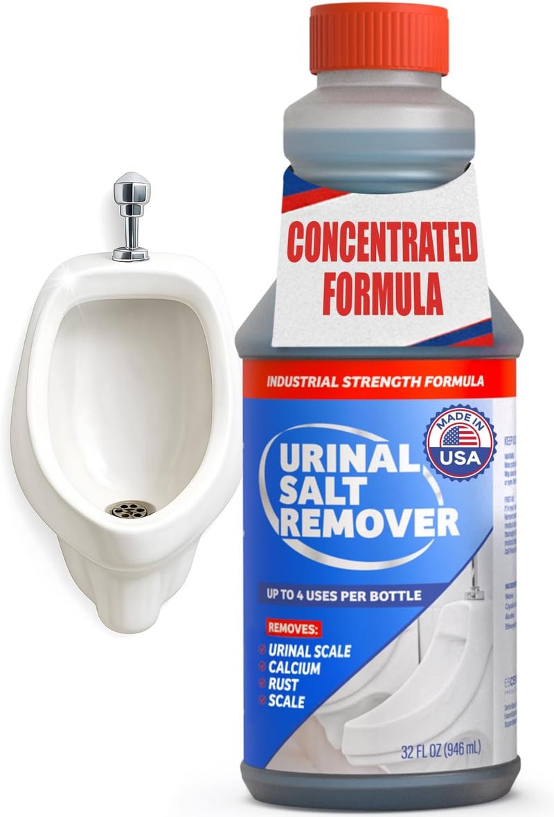 Escentile Commercial-Grade Urinal Salt Remover – Made in the USA – Odor Neutralizing Urinal Cleaner for Salt, Calcium, Rust and Scale Build-Up – Safe For All Plumbing – 32 fl oz - Image 1